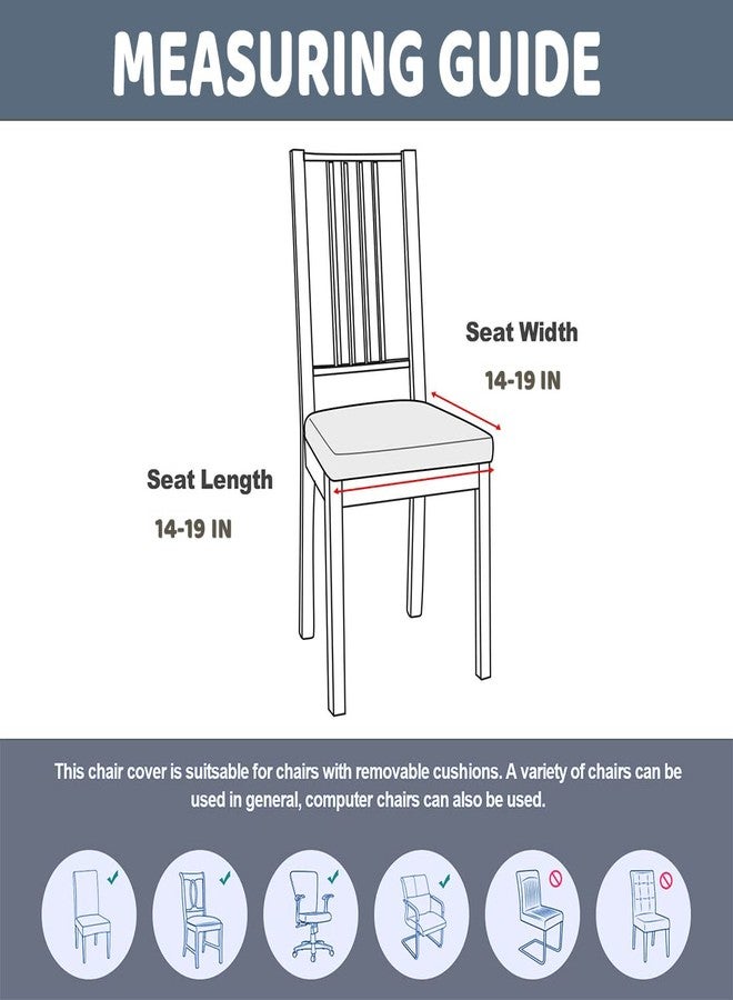 SONNACH Waterproof Chair Seat Cover for Dining Room Chairs Removable Washable Upholstered Chair Seat Protectors Water Resistant Decorative Chair Cushion Slipcovers (Grey, 4) - Image 3